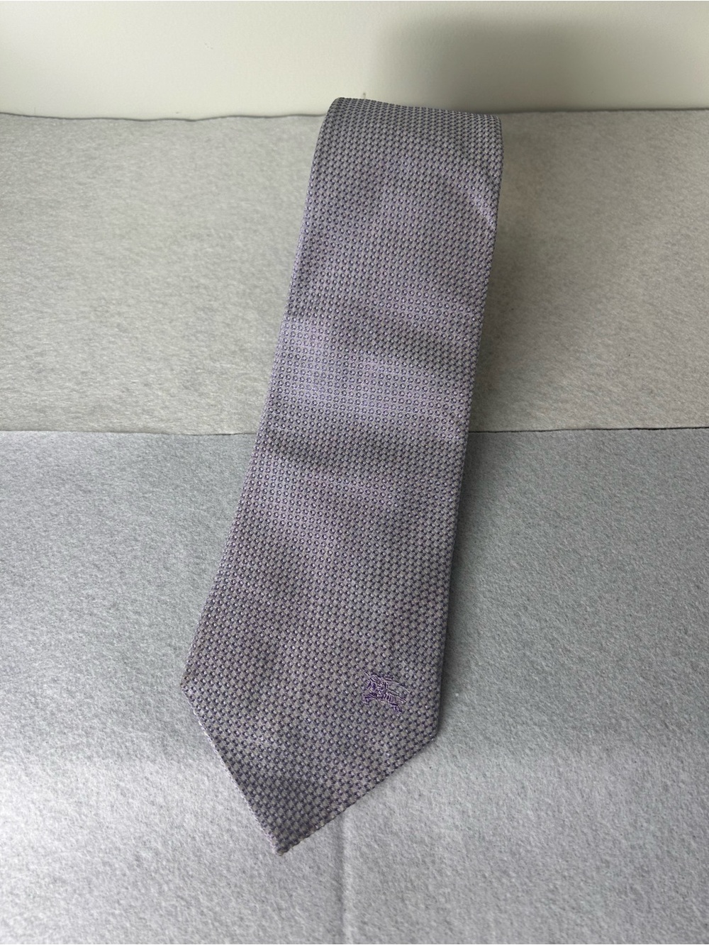 Burberry London Micro Geometric Grid Dot Equestrian Knight Device Jacquard Lilac